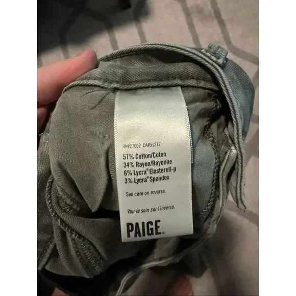 PAIGE Jolie Twill Cargo Pants in Ivy Green Size 29 - Picture 5 of 9